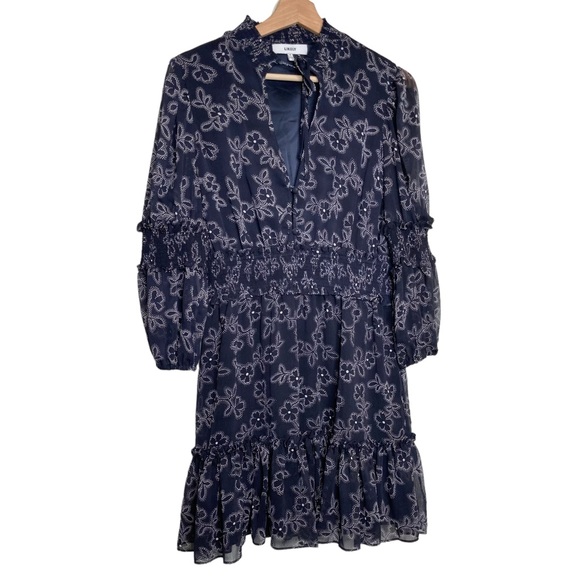 Likely Rowe Floral Tie Neck Dress Size 8 Black - Picture 1 of 13